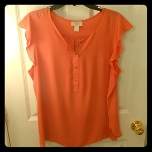 Loft Coral Sleeveless Blouse